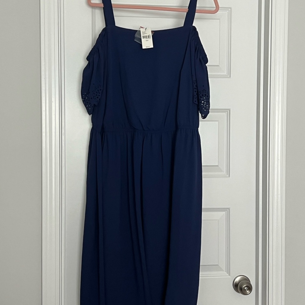Lane Bryant Blue Cold Shoulder Maxi Dress
